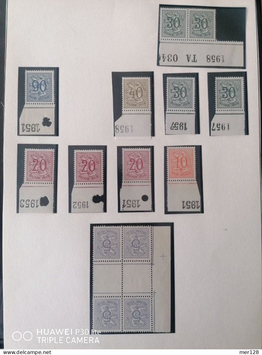 LOT HERALDIEKE LEEUW MET JAARTAL POSTFRIS MET CUR OP 40C BOL OP NEUS - 1951-1975 Lion Héraldique