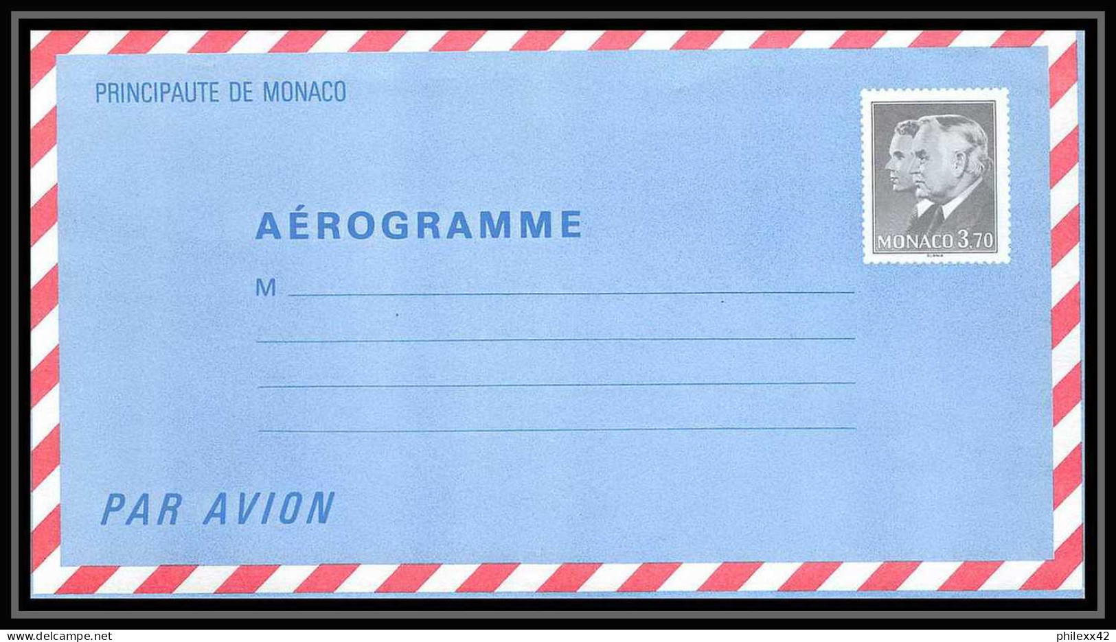 0474 Monaco Entier Entier Postal Stationery Aérogramme N°8 Prince Rainier 3 ET ALBERT - Postal Stationery