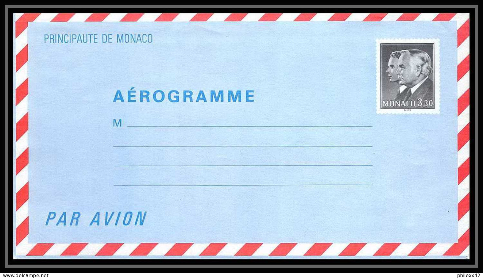 0475 Monaco Entier Entier Postal Stationery Aérogramme 475 N°7 Prince Rainier 3 ET ALBERT - Interi Postali