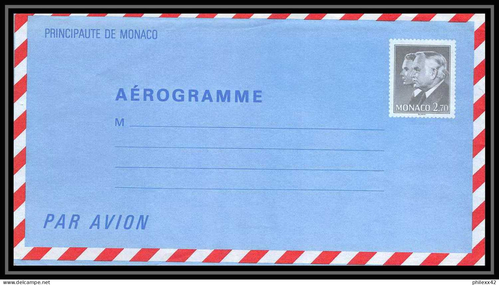 0475a Monaco Entier Entier Postal Stationery Aérogramme N°6 Prince Rainier 3 ET ALBERT - Ganzsachen