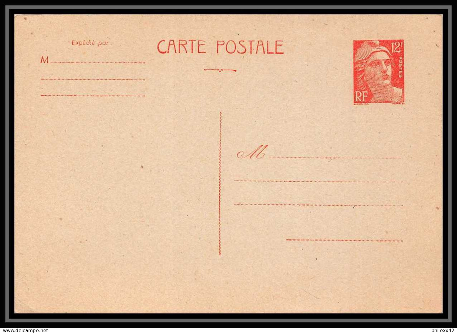 1220 France Entier Postal Stationery Carte Postale Gandon 12f Orange Neufs 5 Entiers Dont Repiquage Fuca - Verzamelingen En Reeksen: PAP