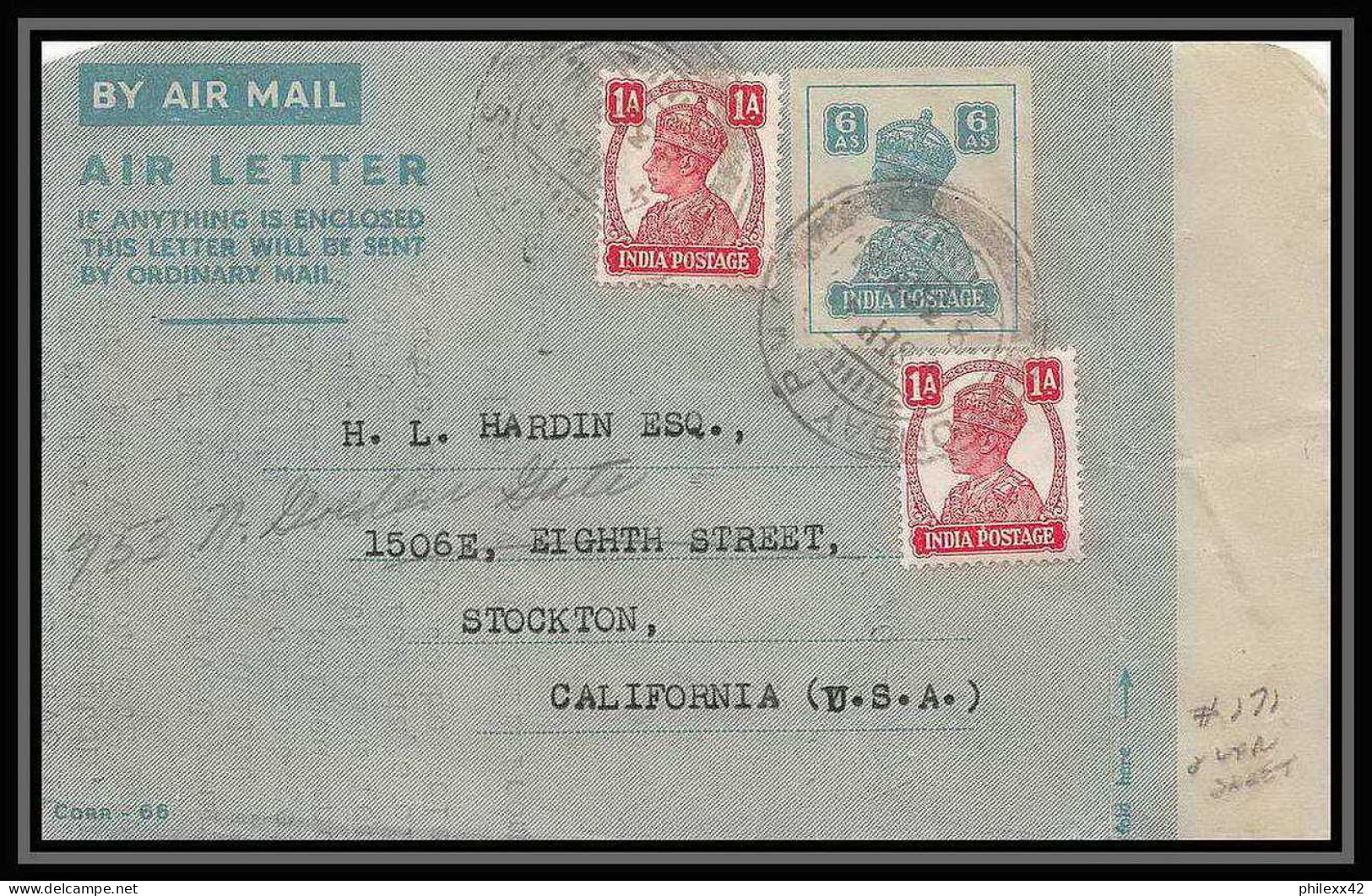 1903/ Inde (India) Entier Stationery Aerogramme Air Letter N°2 6AS  - Luchtpostbladen