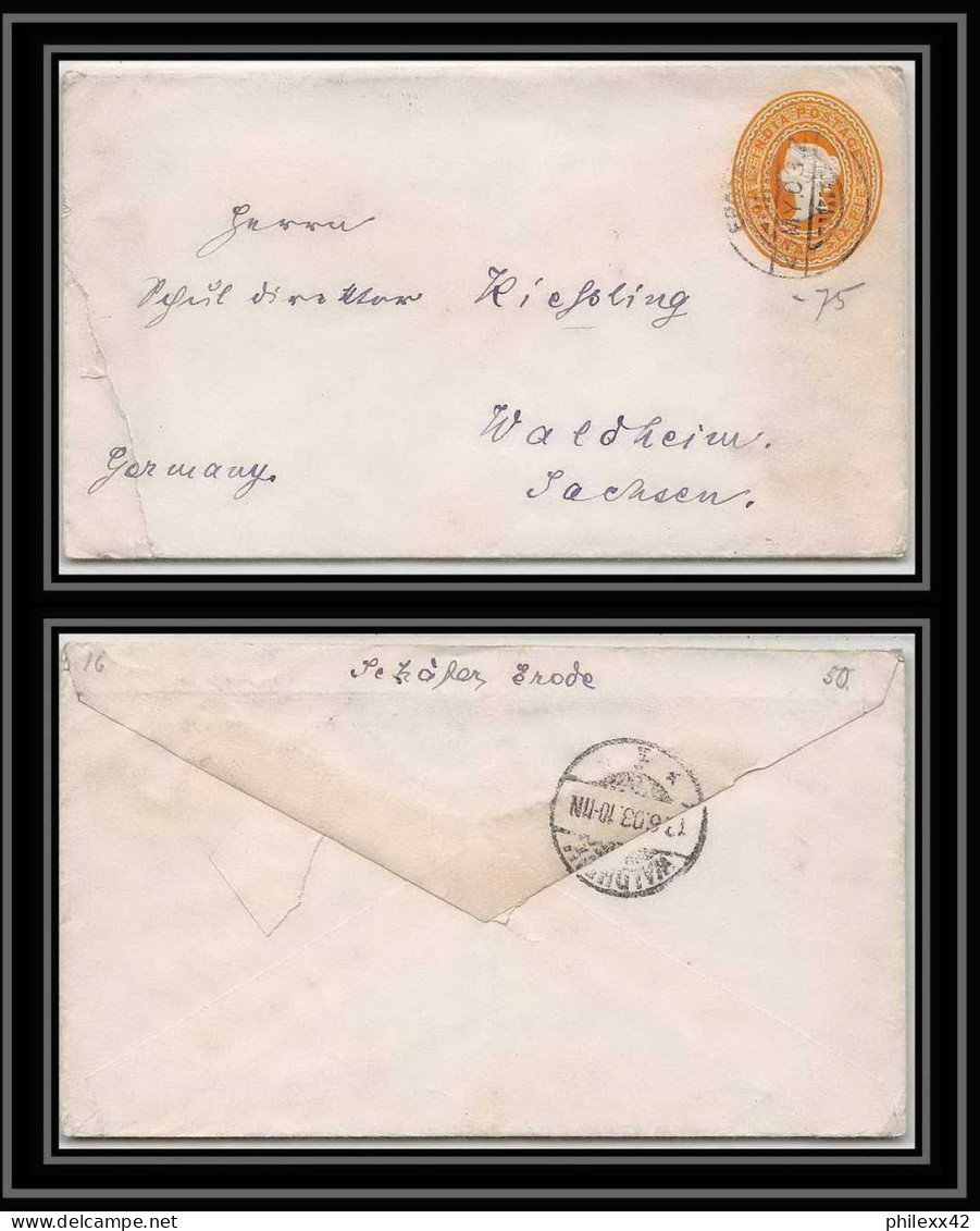 1906/ Inde (India) Entier Stationery Enveloppe (cover) N°3 Victoria Pour Allemagne Germany 1903 - Enveloppes