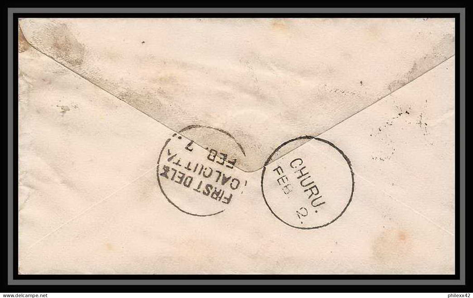 1914/ Inde (India) Entier Stationery Enveloppe (cover) N°1 Victoria 1/2 Anna Blue Calcutta  - Sobres