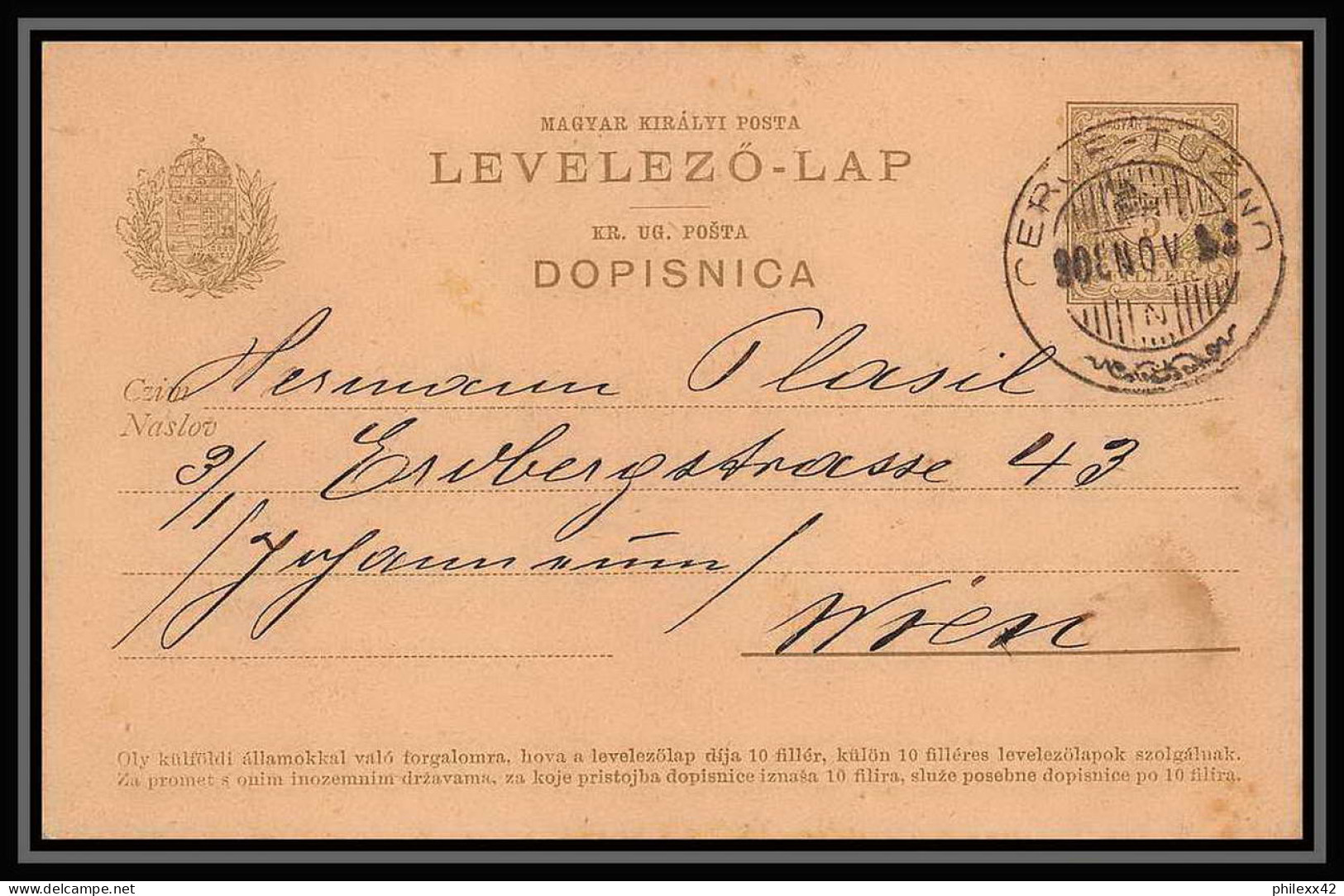 2291/ Hongrie (Hungary) Entier Stationery Carte Postale (postcard) N°24 1911 - Postal Stationery