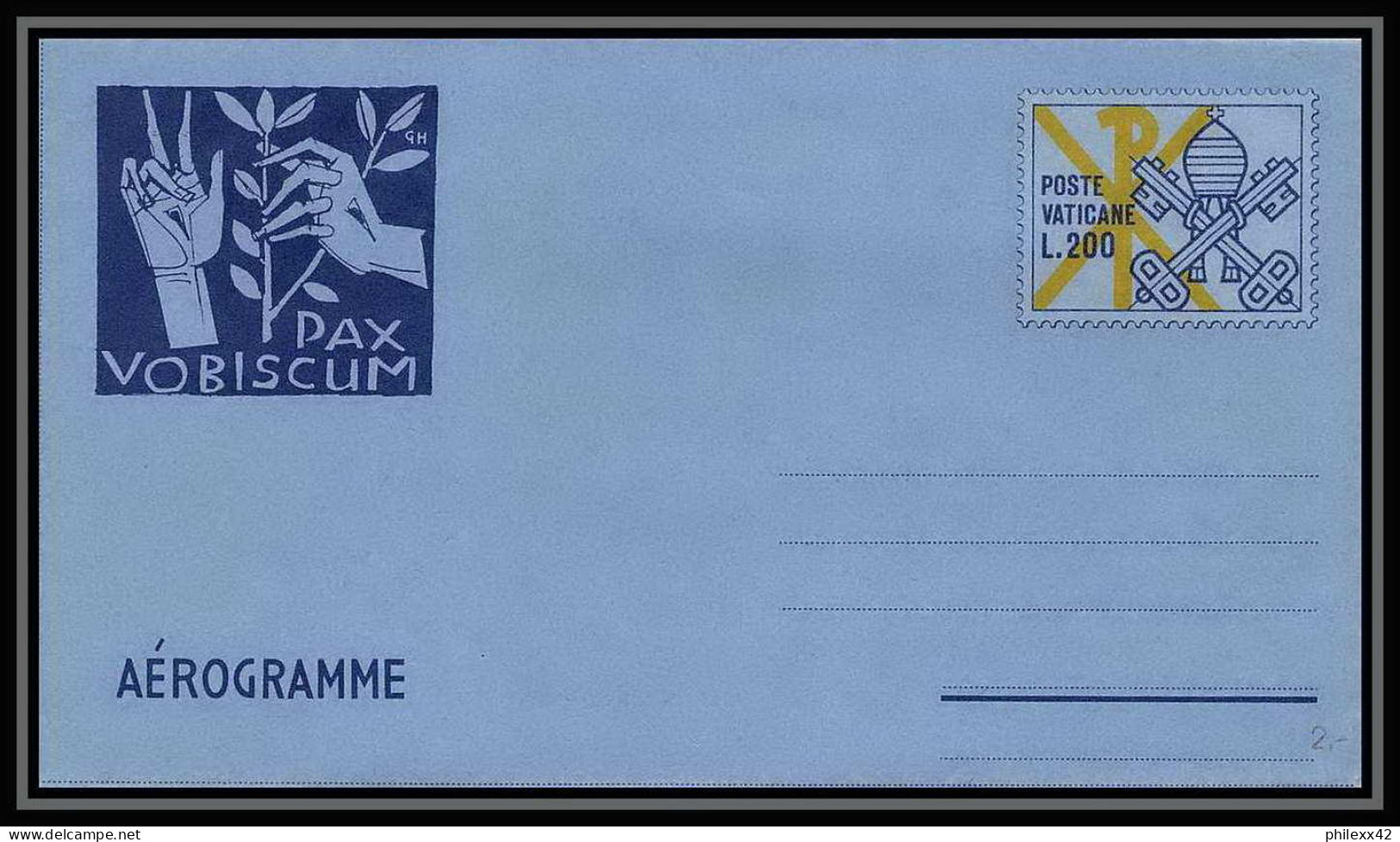 2584/ Vatican Entier Stationery Aérogramme Air Letter DAX VOBISCUM - Postal Stationeries