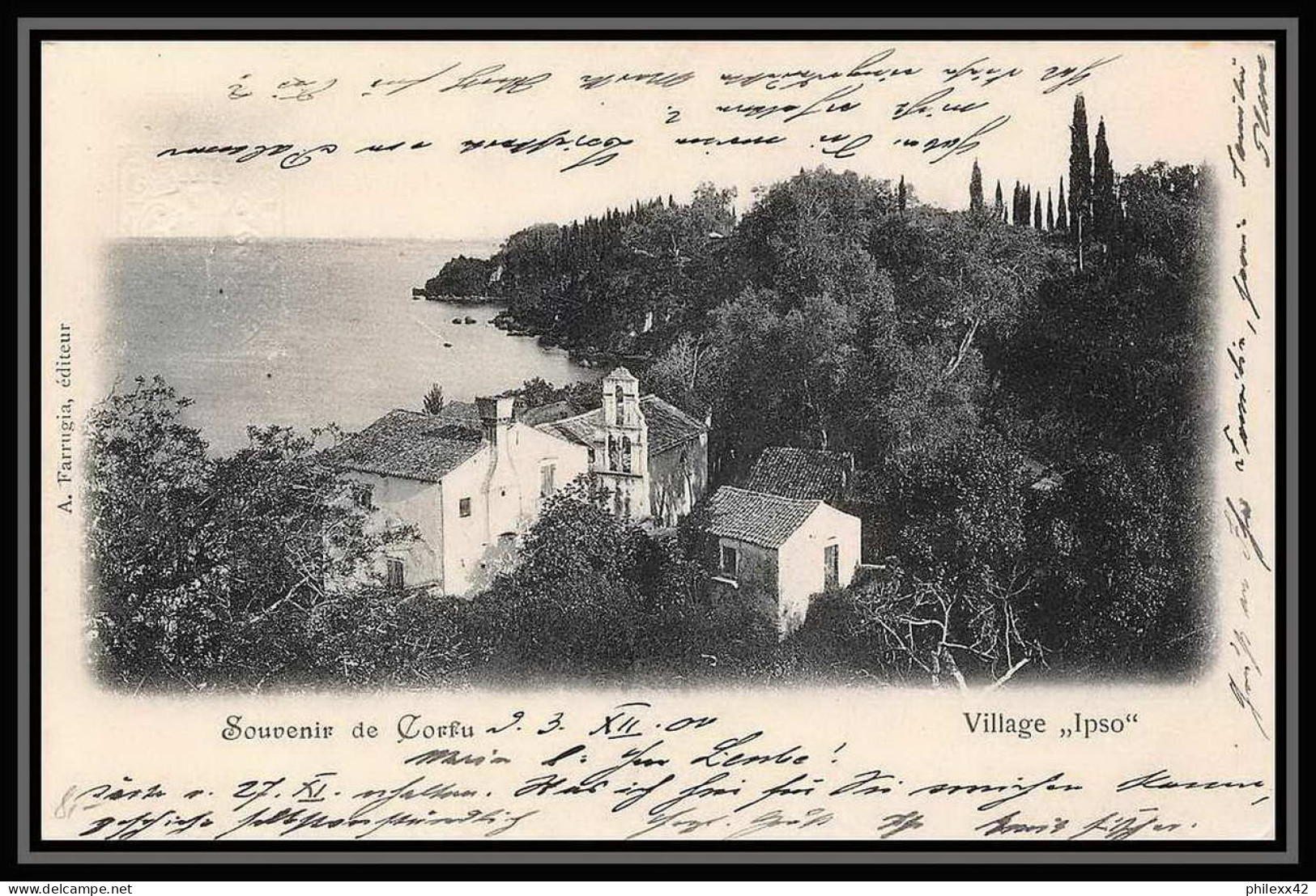 3092 Grèce Greece Entier Stationery Carte Postale Postcard) N°22 Gera Allemagne Germany 1900 Repiqué Repiquage Corfou - Entiers Postaux