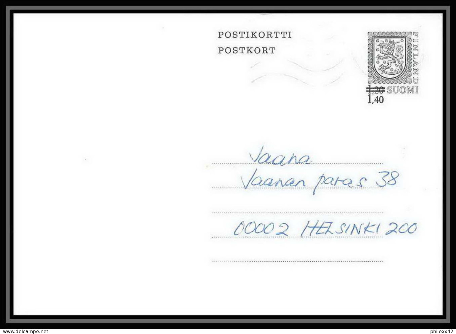 3110/ Finlande (Finland Suomi) Entier Stationery Carte Postale (postcard)  - Enteros Postales