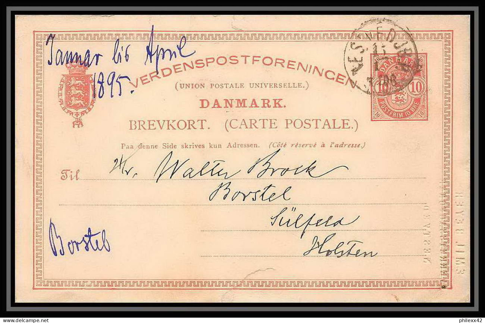 3143/ Danemark (Denmark) Entier Stationery Carte Postale (postcard) 1895 - Entiers Postaux