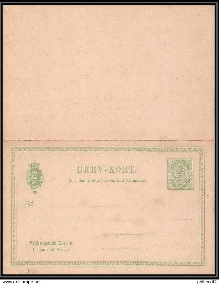 3139/ Danemark (Denmark) Entier Stationery Carte Postale (postcard) Neuf (mint) + Réponse - Interi Postali