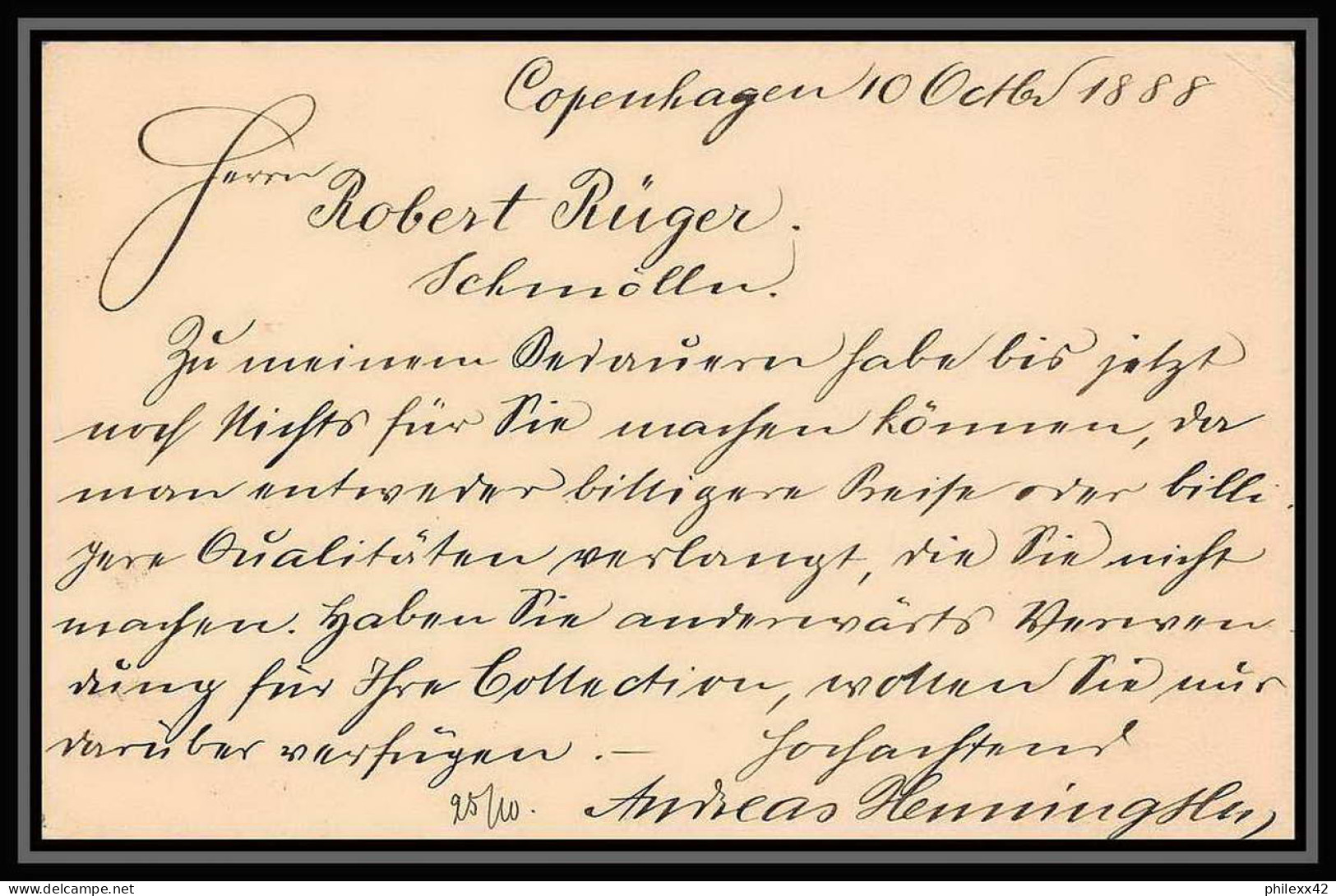 3146/ Danemark (Denmark) Entier Stationery Carte Postale (postcard) 1888 Pour Allemagne Germany - Interi Postali