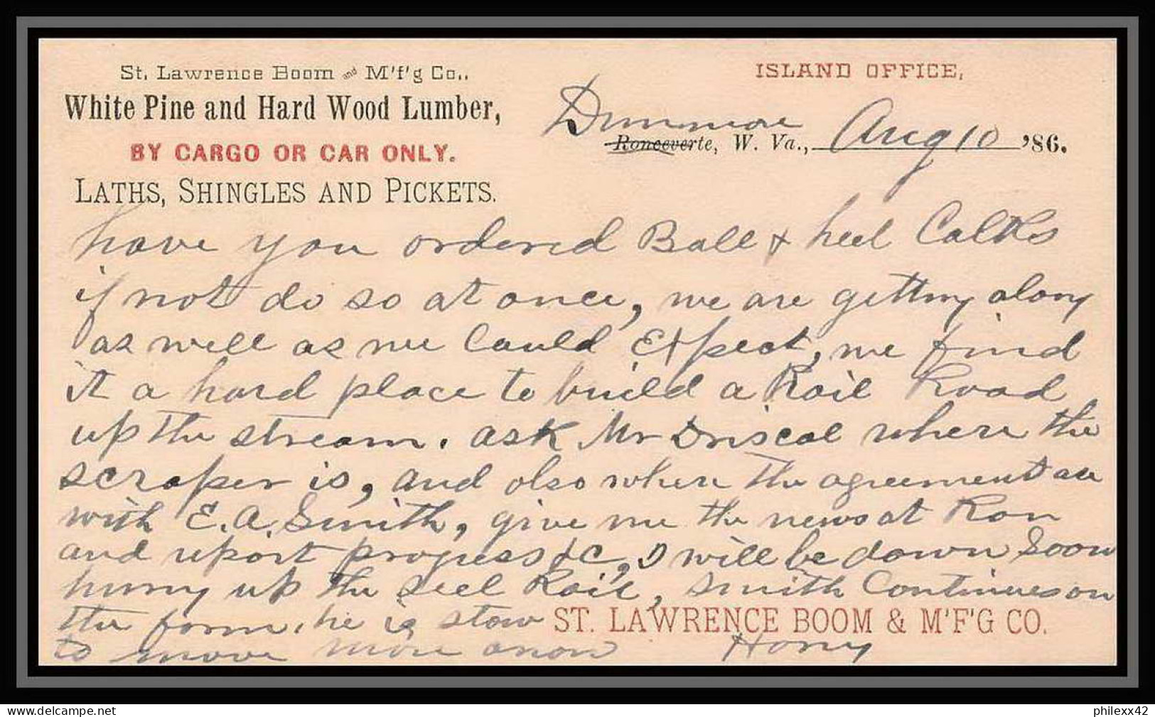 3250/ USA Entier Stationery Carte Postale (postcard) N°7 See Description Repiquage Boom - ...-1900