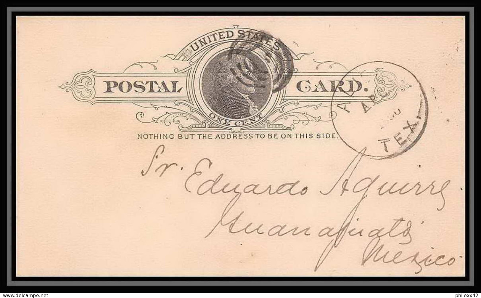 3257/ USA Entier Stationery Carte Postale (postcard) N°8 Pour Guanajuato Mexico 1890 - ...-1900