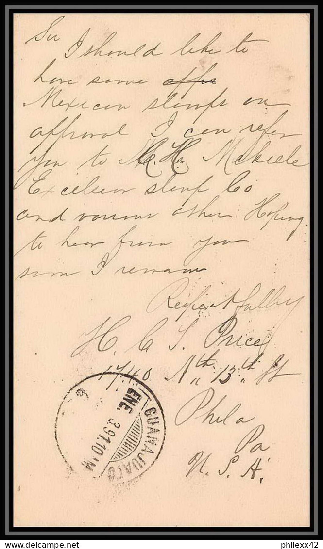 3262/ USA Entier Stationery Carte Postale (postcard) N°8 Pour Guanajuato Mexico 1890 - ...-1900
