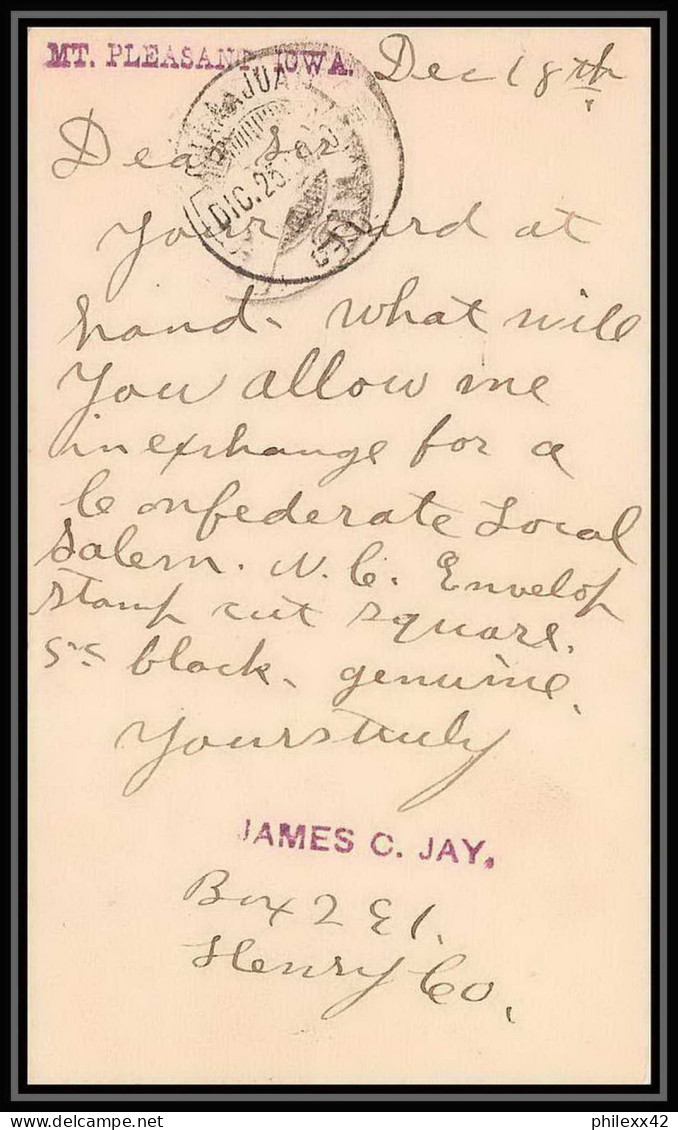 3263/ USA Entier Stationery Carte Postale (postcard) N°8 Pour Guanajuato Mexico 1890 - ...-1900