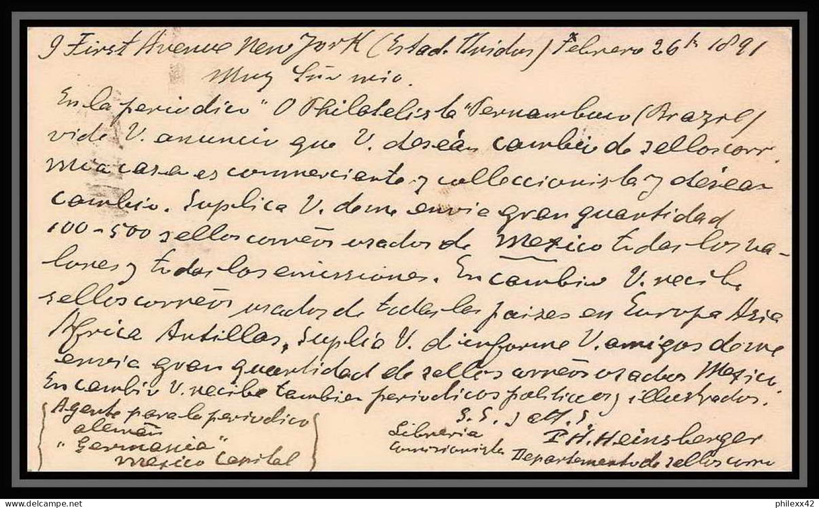 3265/ USA Entier Stationery Carte Postale (postcard) N°8 Pour Guanajuato Mexico 1891 - ...-1900