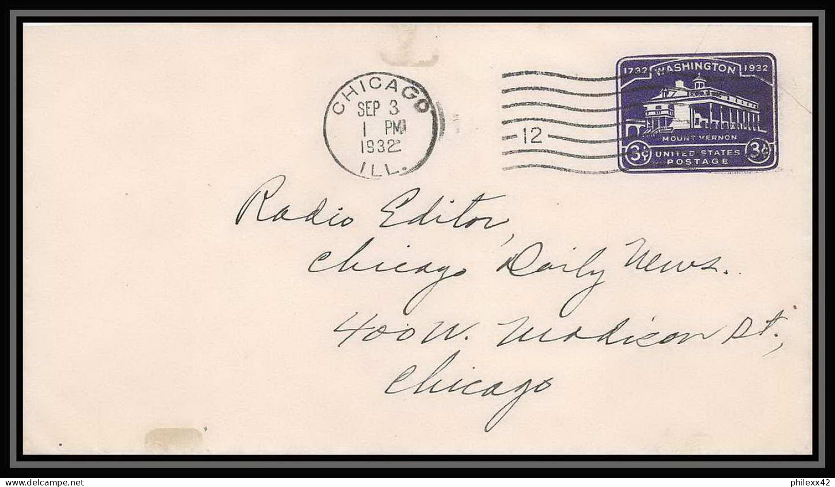 3268/ USA Entier Stationery Enveloppe (cover) 1932 - 1901-20