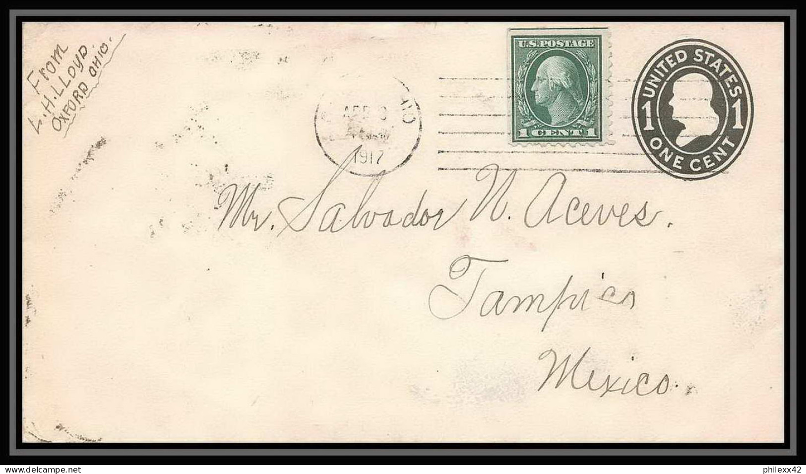 3274/ USA Entier Stationery Enveloppe (cover) 1917 - 1901-20