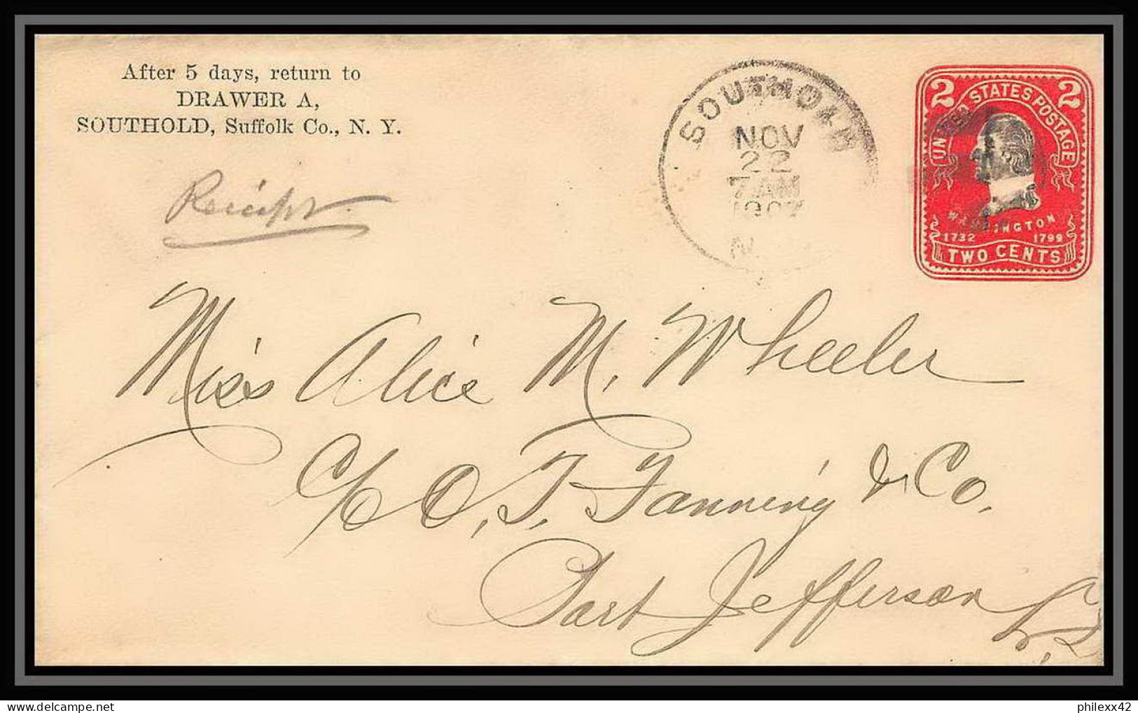 3335/ USA Entier Stationery Enveloppe (cover) 1907 - 1901-20