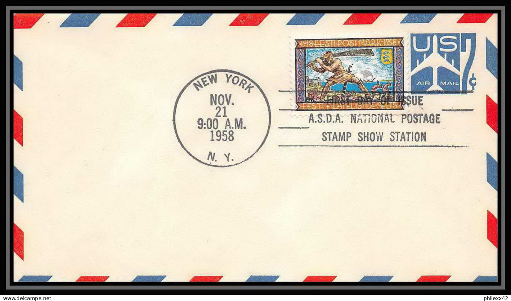 3364/ USA Entier Stationery Enveloppe (cover) Fdc 1958 Stamp Show Station - 1941-60