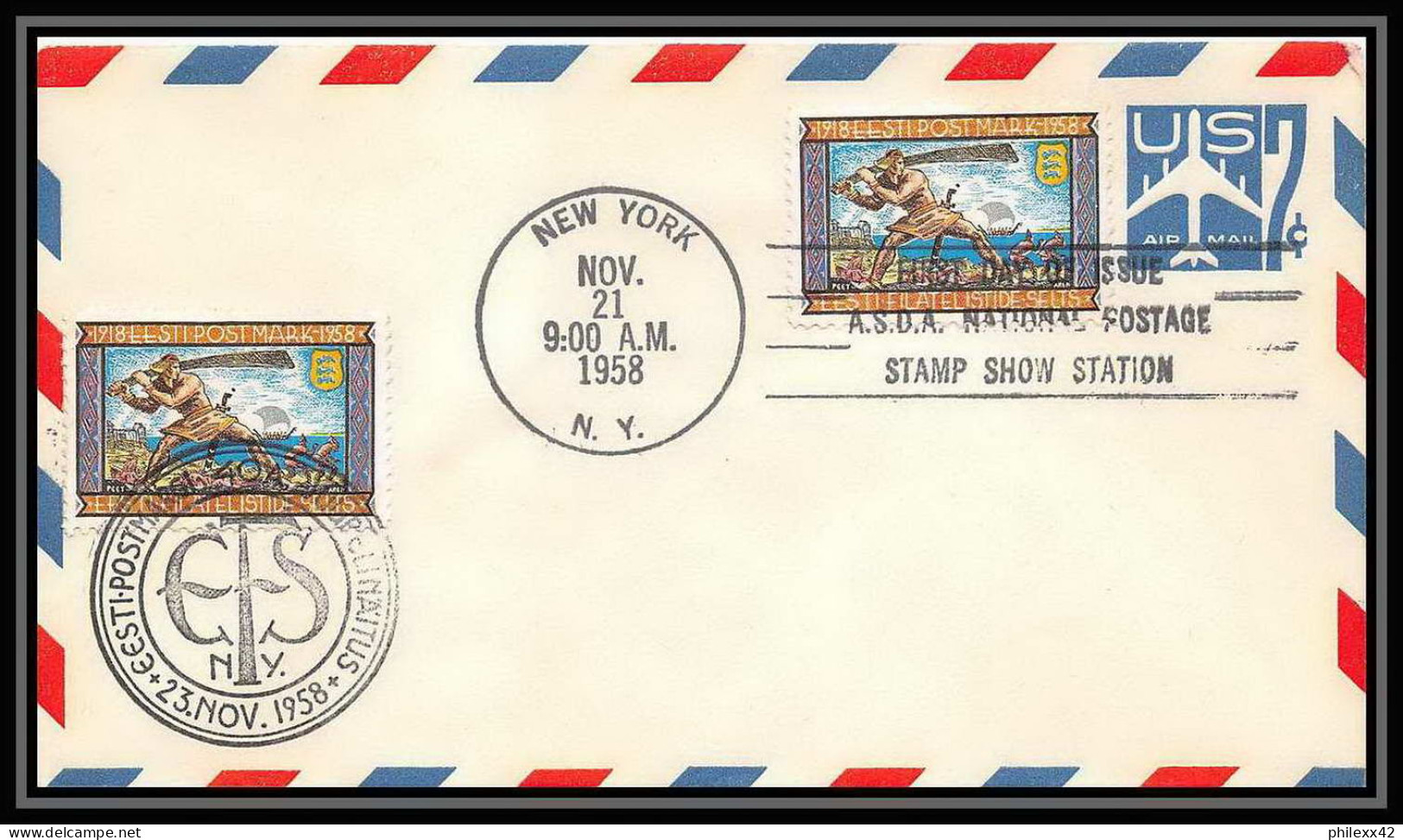 3366/ USA Entier Stationery Enveloppe (cover) Fdc 1958 Stamp Show Station - 1941-60