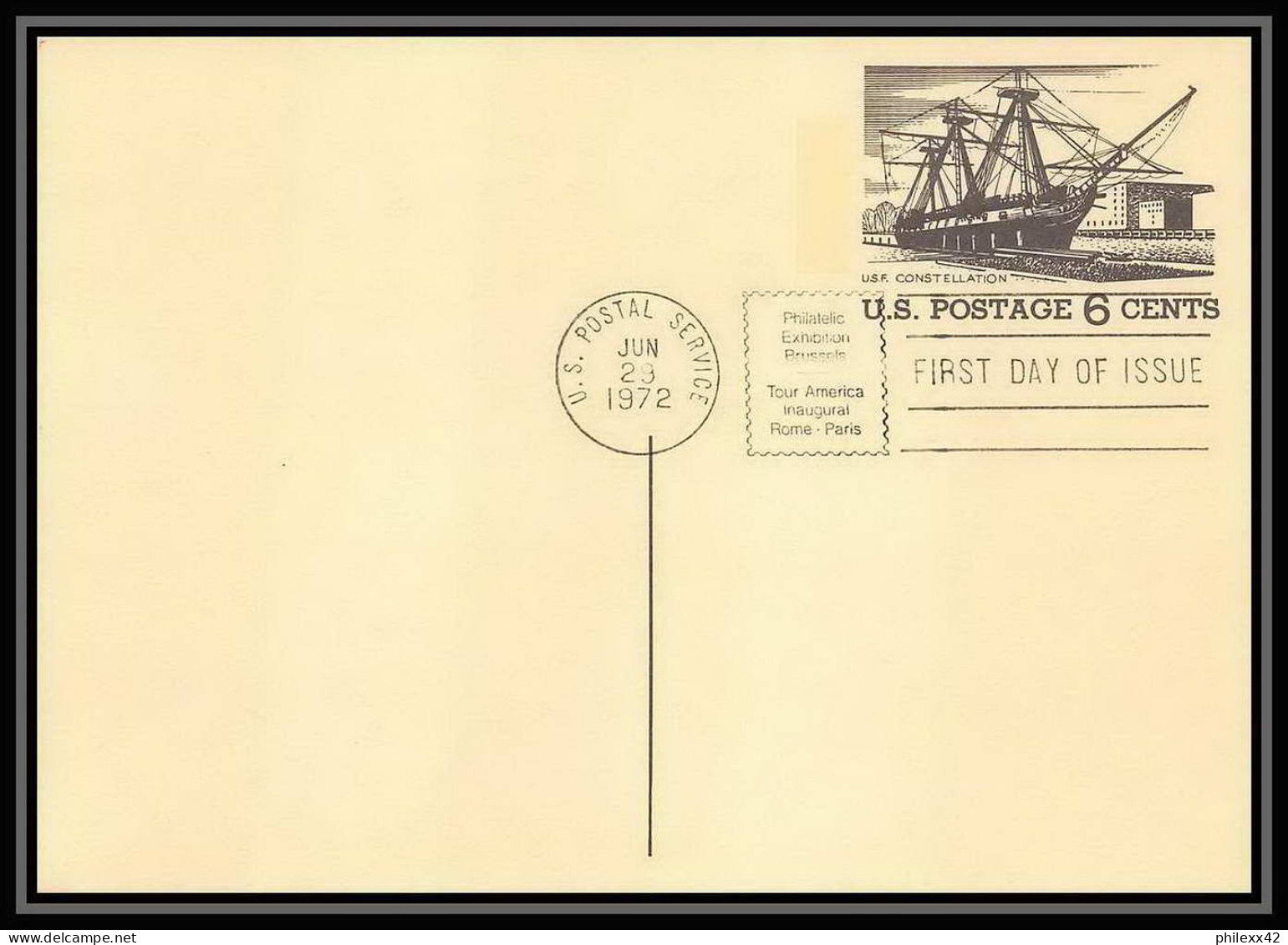 3371/ USA Entier Stationery Carte Postale (postcard) Usf Constellation Bateau (boat-SHIP) 1972 Tourism 72 - 1961-80