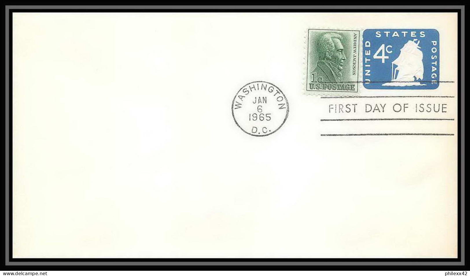 3382/ USA Entier Stationery Carte Postale (postcard) Fdc 1965 Washington  - 1941-60
