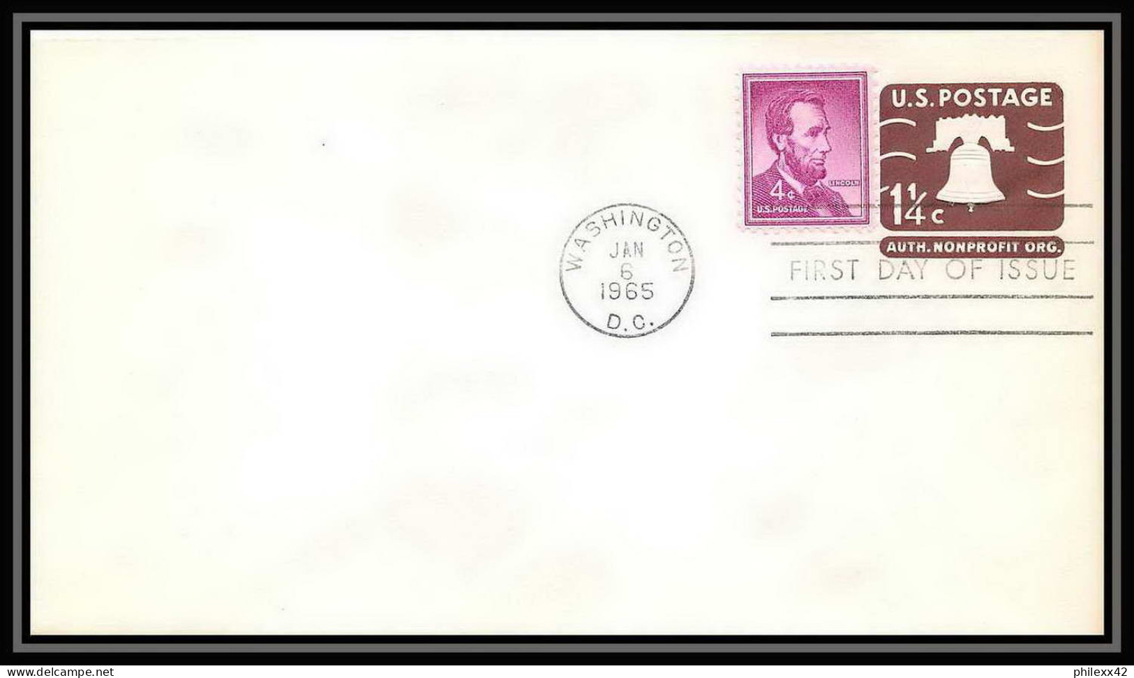 3383/ USA Entier Stationery Carte Postale (postcard) Fdc 1965 Washington  - 1941-60