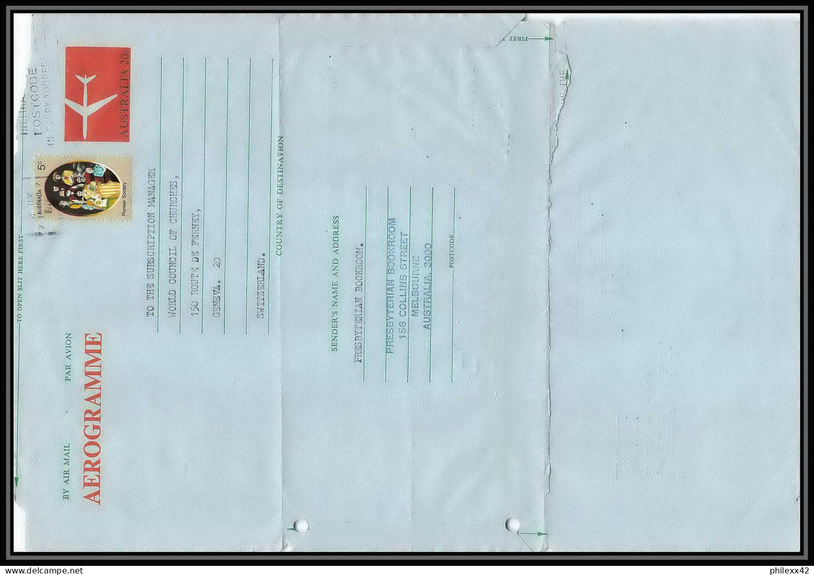 3700/ Australie (australia) Entier Stationery Aérogramme Air Letter 1976 Pour Genève Suisse - Luchtpostbladen