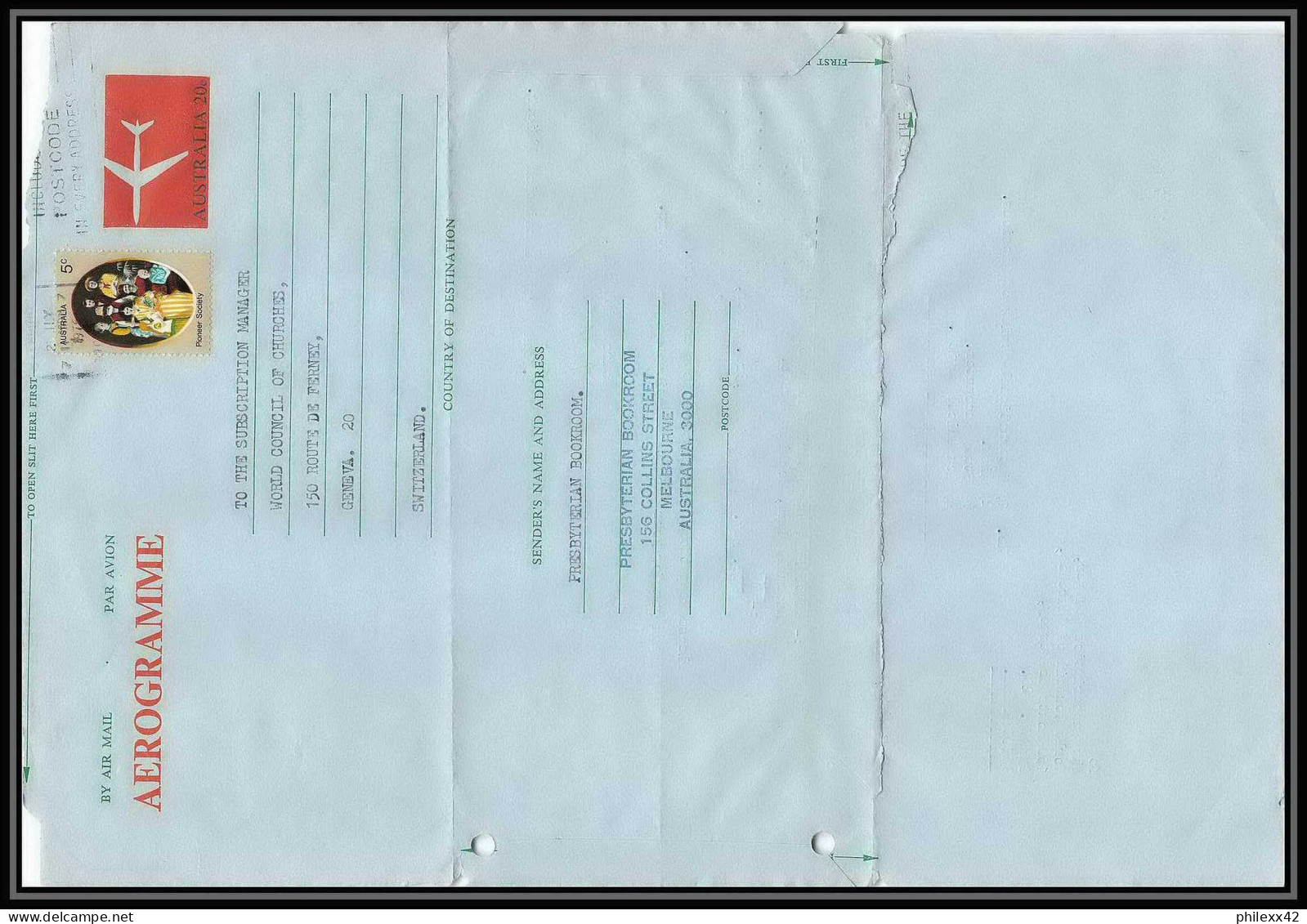 3700/ Australie (australia) Entier Stationery Aérogramme Air Letter 1976 Pour Genève Suisse - Aerogrammi