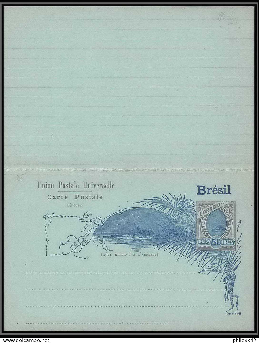 4007/ Brésil (brazil) Entier Stationery Carte Postale (postcard) N°25 Neuf (mint) + Réponse Tb 1896 - Postal Stationery