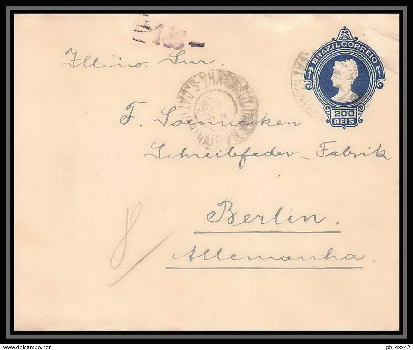 4039/ Brésil (brazil) Entier Stationery Enveloppe (cover) N°20 Pour Berlin Allemagne (germany) - Postal Stationery