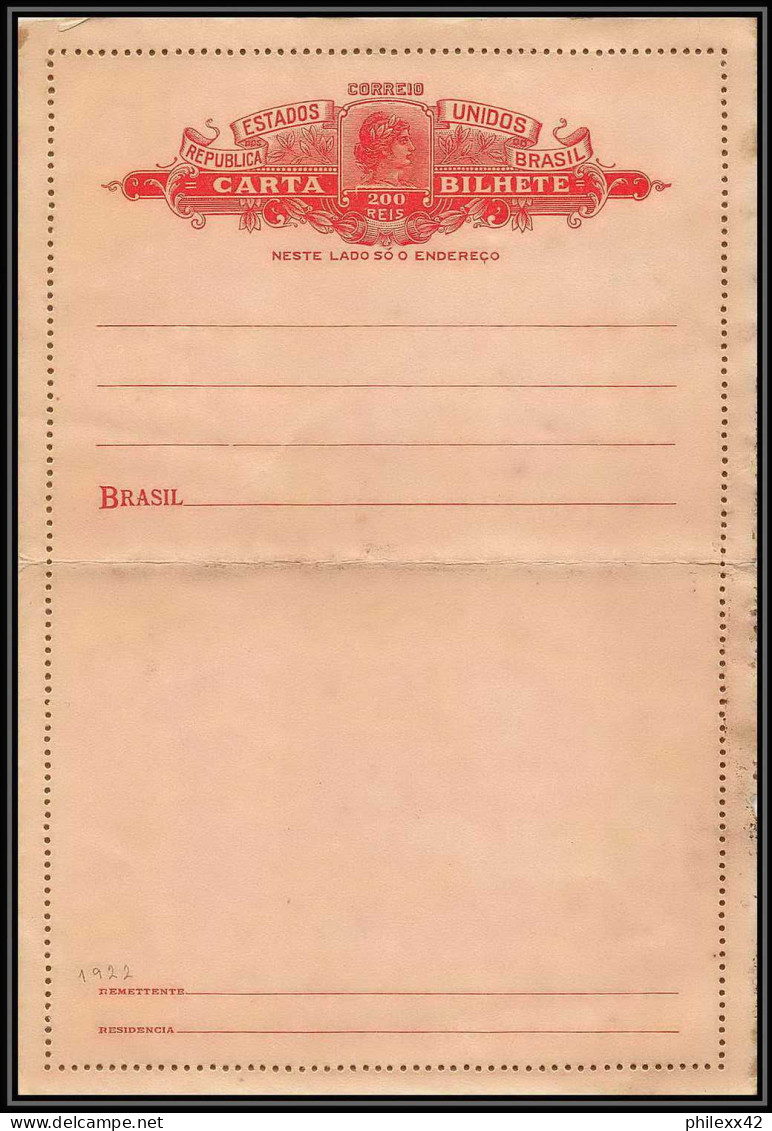 4073/ Brésil (brazil) Entier Stationery Carte Lettre Letter Card N°42 Neuf (mint) 1931 - Postal Stationery