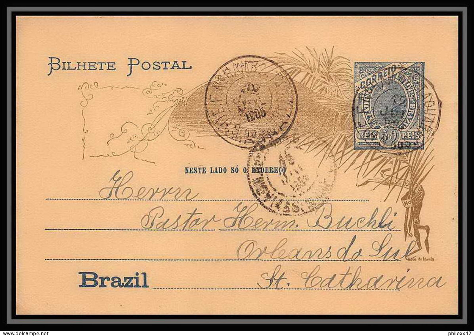 4077/ Brésil (brazil) Entier Stationery Carte Postale (postcard) N°26 - 1905 - Ganzsachen
