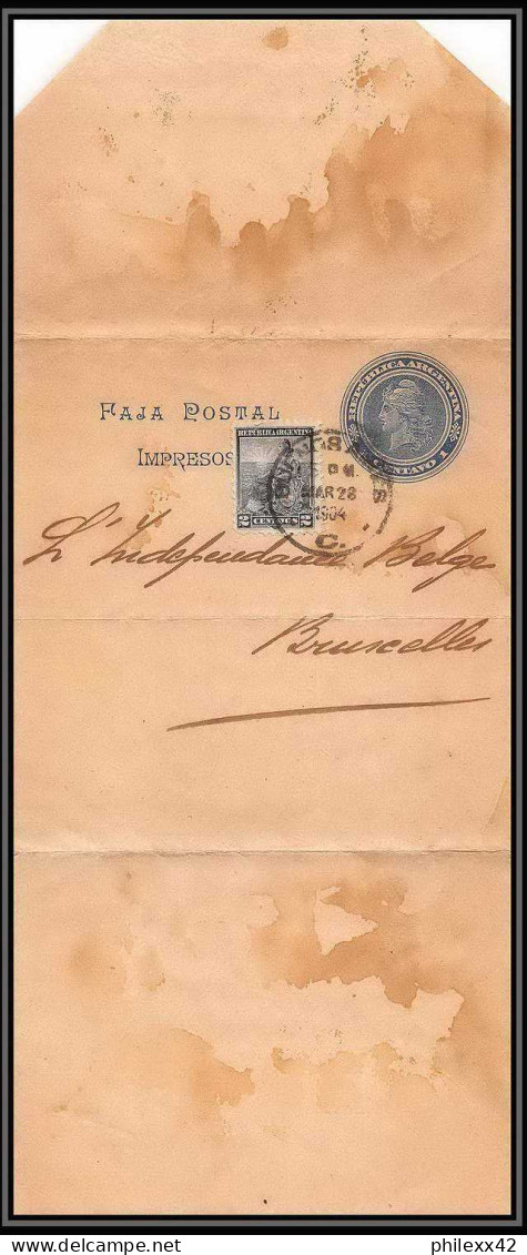 4097/ Argentine (Argentina) Entier Stationery Bande Pour Journal Newspapers Wrapper N°30 Pour Bruxelles Belgique 1904 - Entiers Postaux