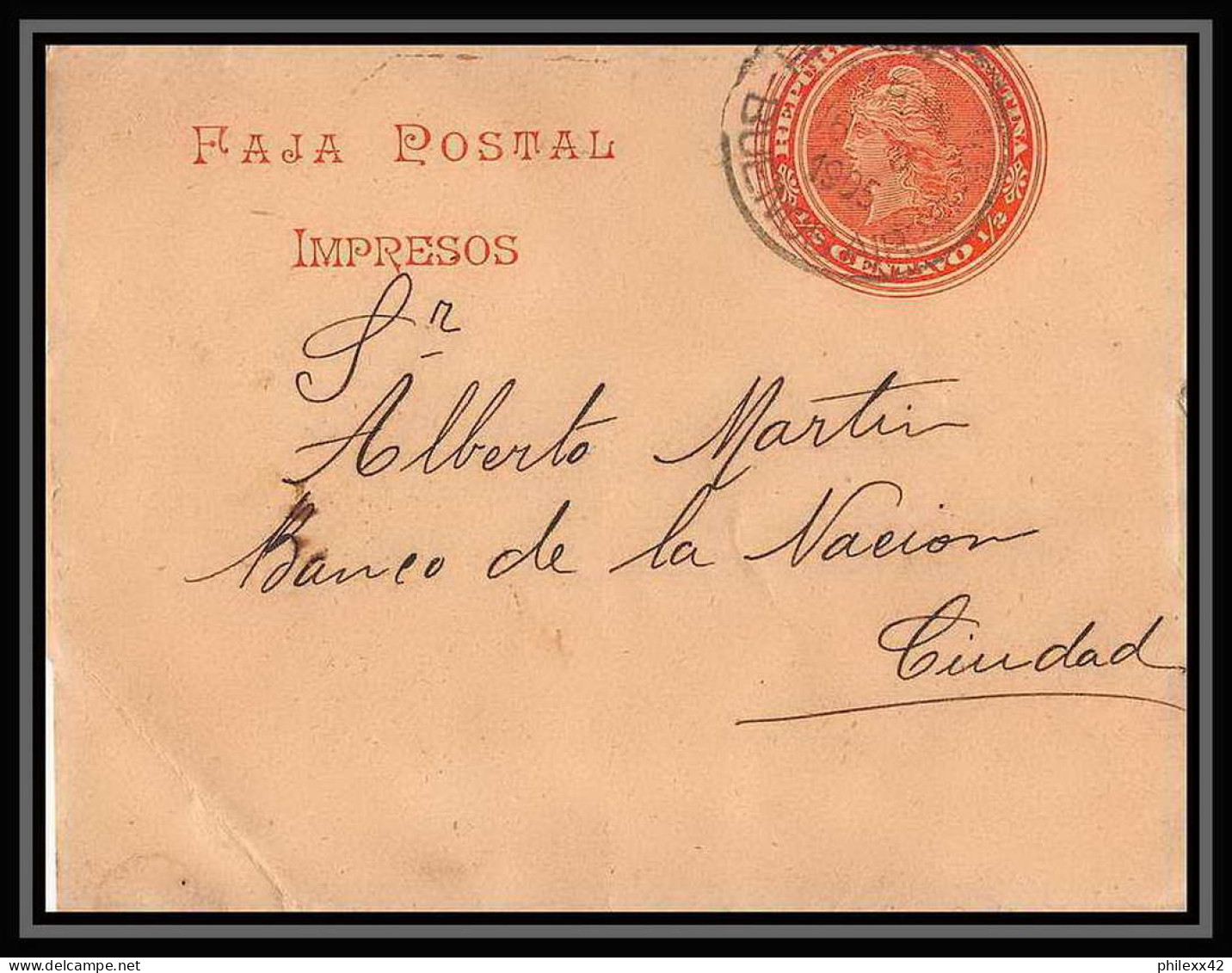 4111/ Argentine (Argentina) Entier Stationery Bande Pour Journal Newspapers Wrapper N°29 1905 - Entiers Postaux