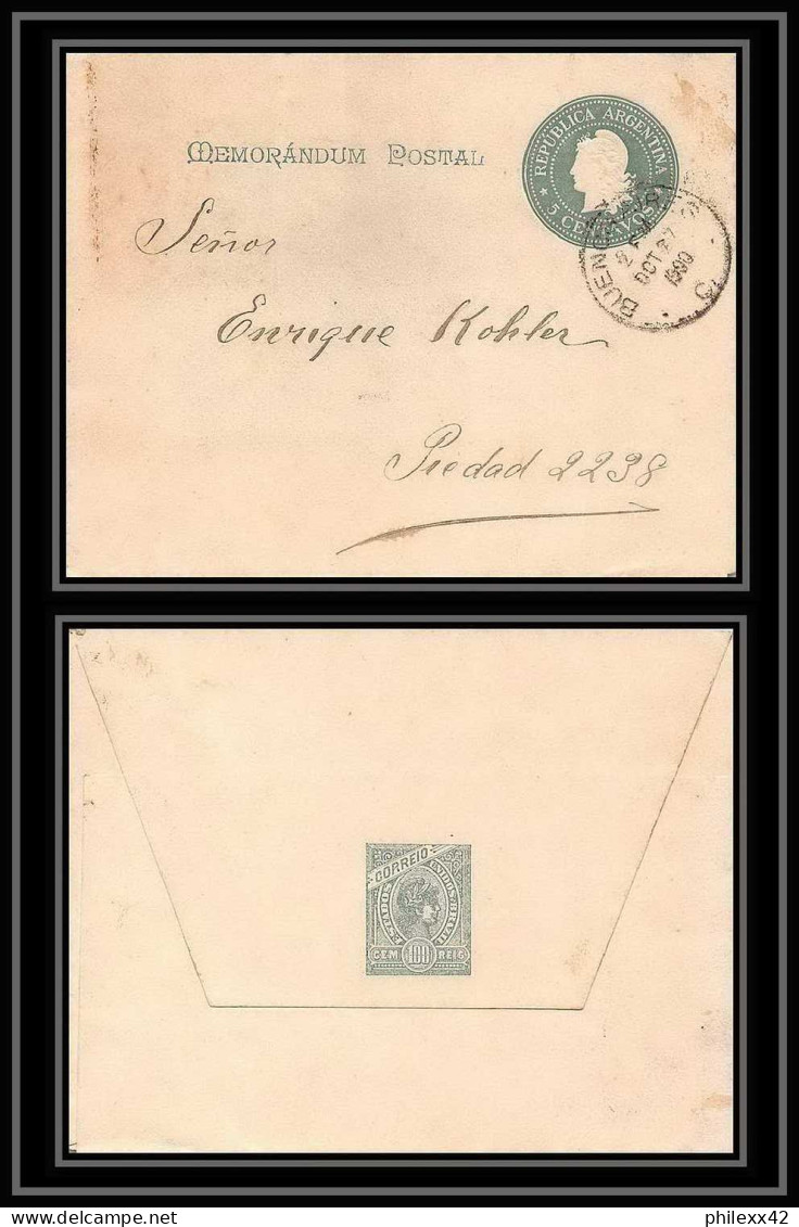 4133/ Argentine (Argentina) Entier Stationery Enveloppe (cover) 5C VERT 1900 - Postwaardestukken