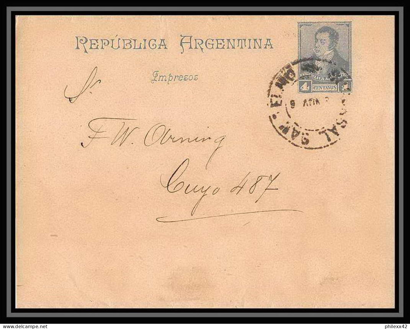 4168/ Argentine (Argentina) Entier Stationery Bande Pour Journal Newspapers Wrapper N°14 Neuf (mint) Tb - Entiers Postaux