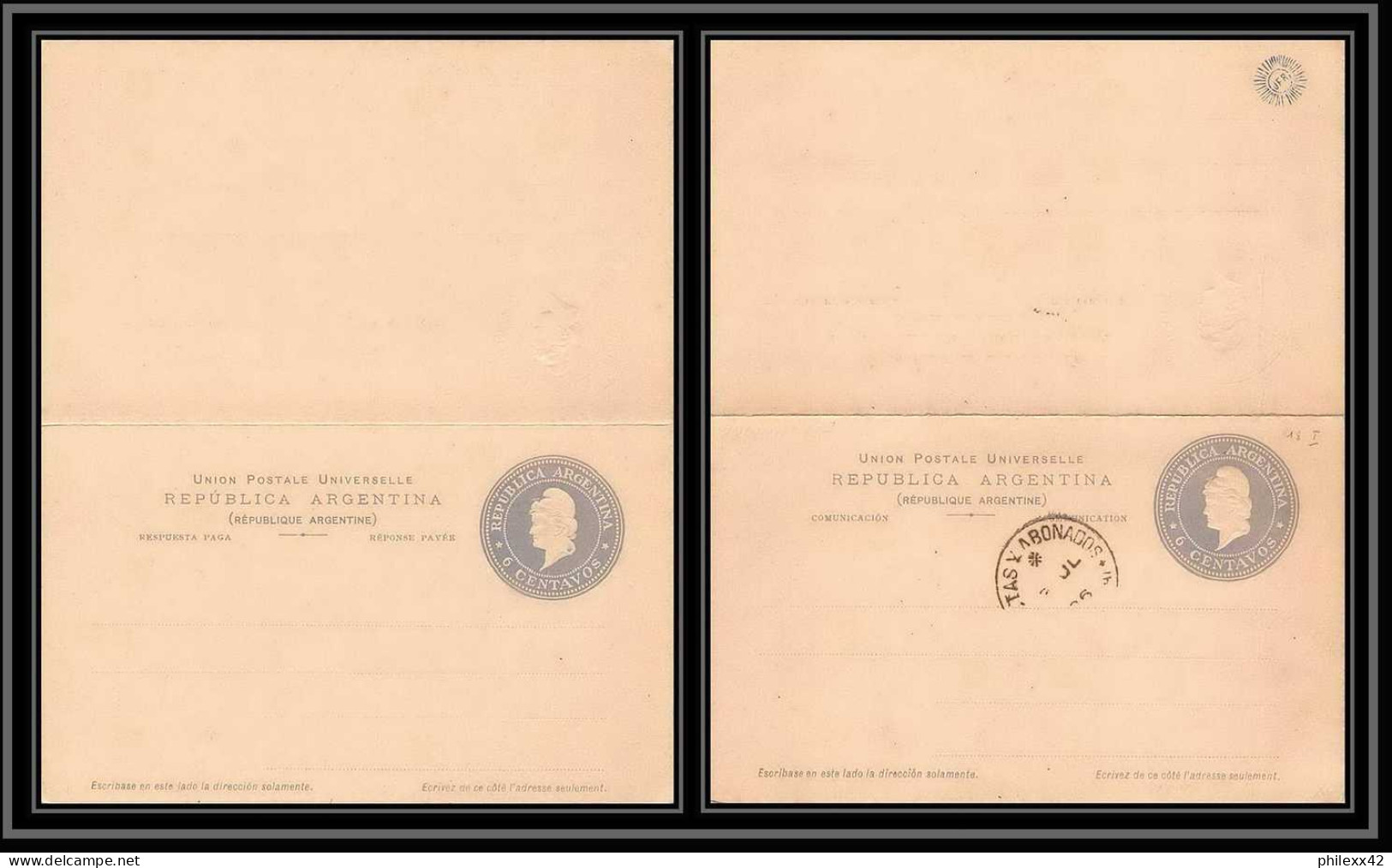 4160/ Argentine (Argentina) Entier Stationery Carte Postale (postcard) N°18 + Réponse 1896 - Entiers Postaux