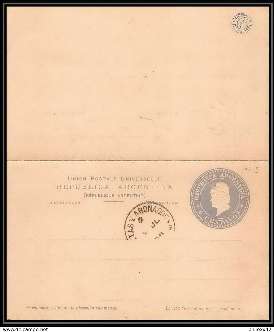 4160/ Argentine (Argentina) Entier Stationery Carte Postale (postcard) N°18 + Réponse 1896 - Entiers Postaux