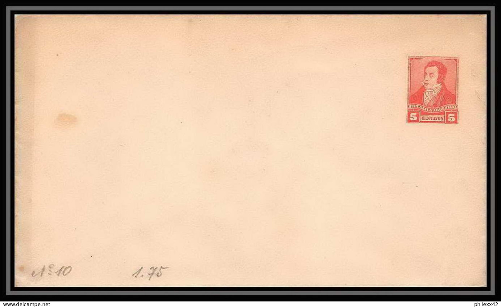 4186/ Argentine (Argentina) Entier Stationery Enveloppe (cover) N°12 Neuf (mint) 149X89 Mm - Enteros Postales