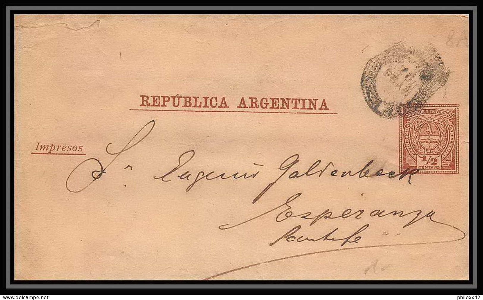 4208/ Argentine (Argentina) Entier Stationery Bande Pour Journal Newspapers Wrapper N°8 1889 - Ganzsachen