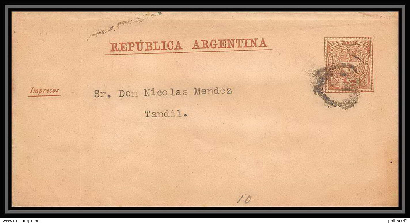 4209/ Argentine (Argentina) Entier Stationery Bande Pour Journal Newspapers Wrapper N°8 1889 - Postal Stationery