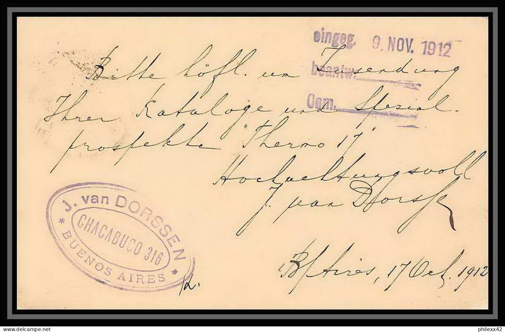 4218/ Argentine (Argentina) Entier Stationery Carte Postale (postcard) N°31 Pour Chemnitz Gottingen (germany) 1912 - Entiers Postaux