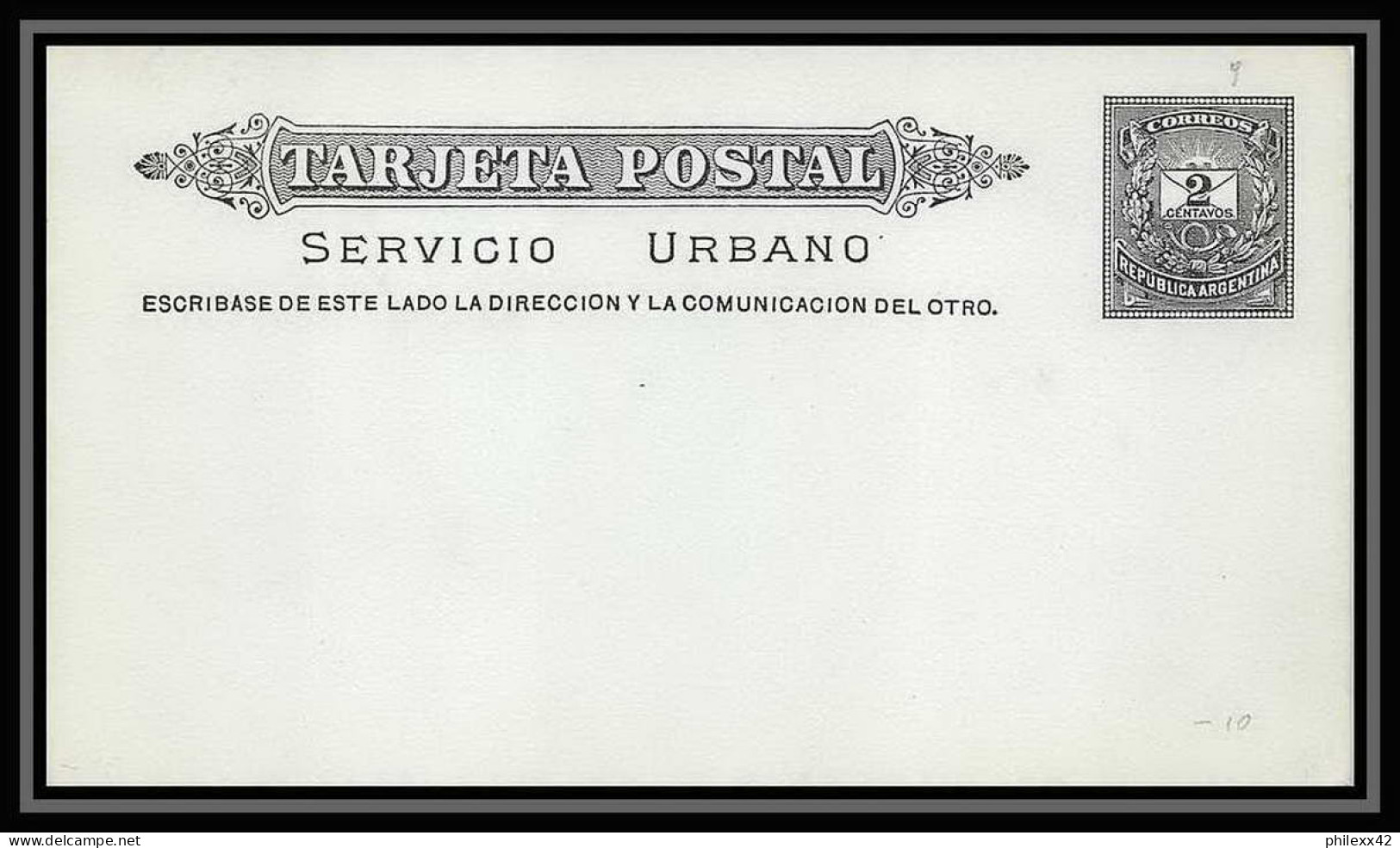 4237/ Argentine (Argentina) Entier Stationery Carte Postale (postcard) N°9 1886 Neuf (mint) Tb - Enteros Postales