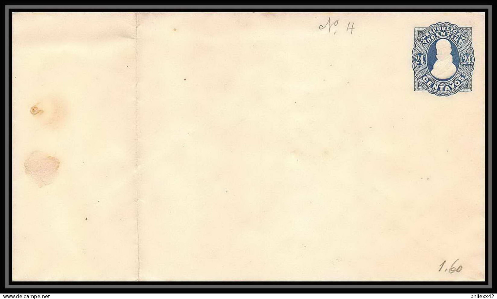 4243/ Argentine (Argentina) Entier Stationery Enveloppe (cover) N°4 Neuf (mint) - Enteros Postales