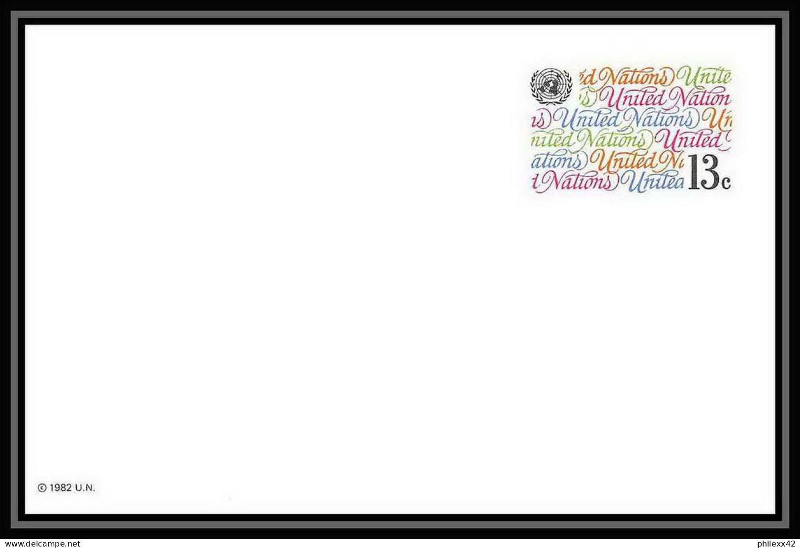 4283/ Nations Unies (united Nations) Entier Stationery Carte Postale (postcard) 13c Neuf (mint) Tb - Lettres & Documents