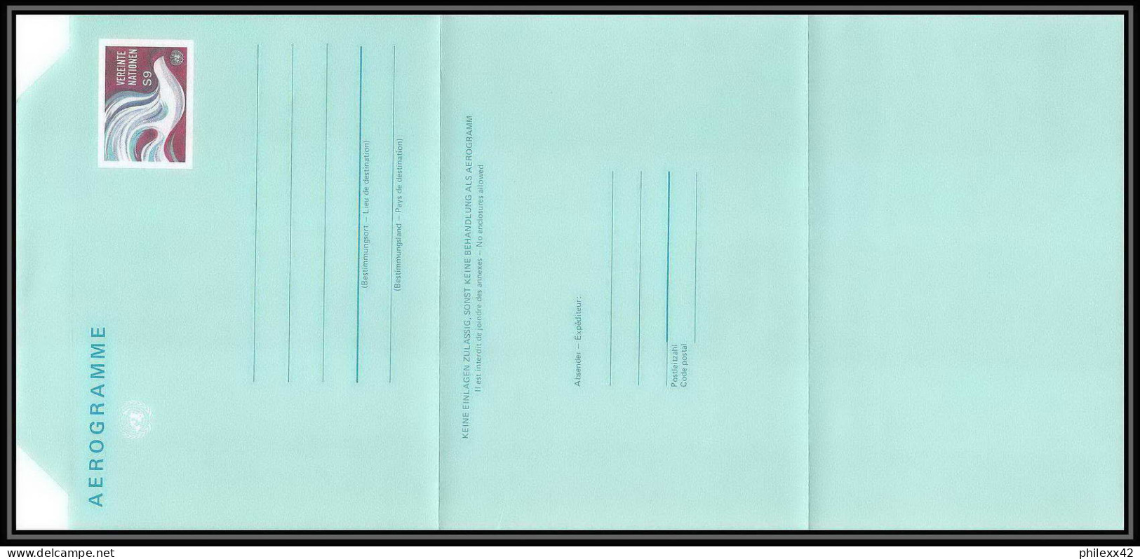 4284/ Nations Unies (united Nations) Entier Stationery Aérogramme Air Letter 1982 Neuf (mint) Tb - Lettres & Documents
