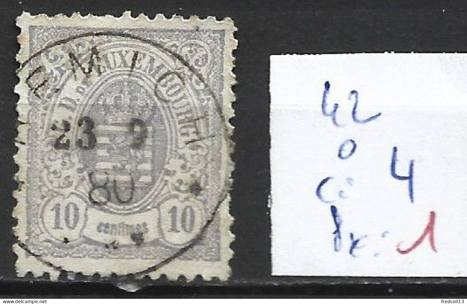 LUXEMBOURG 42 Oblitéré Côte 4 € - 1859-1880 Wapenschild