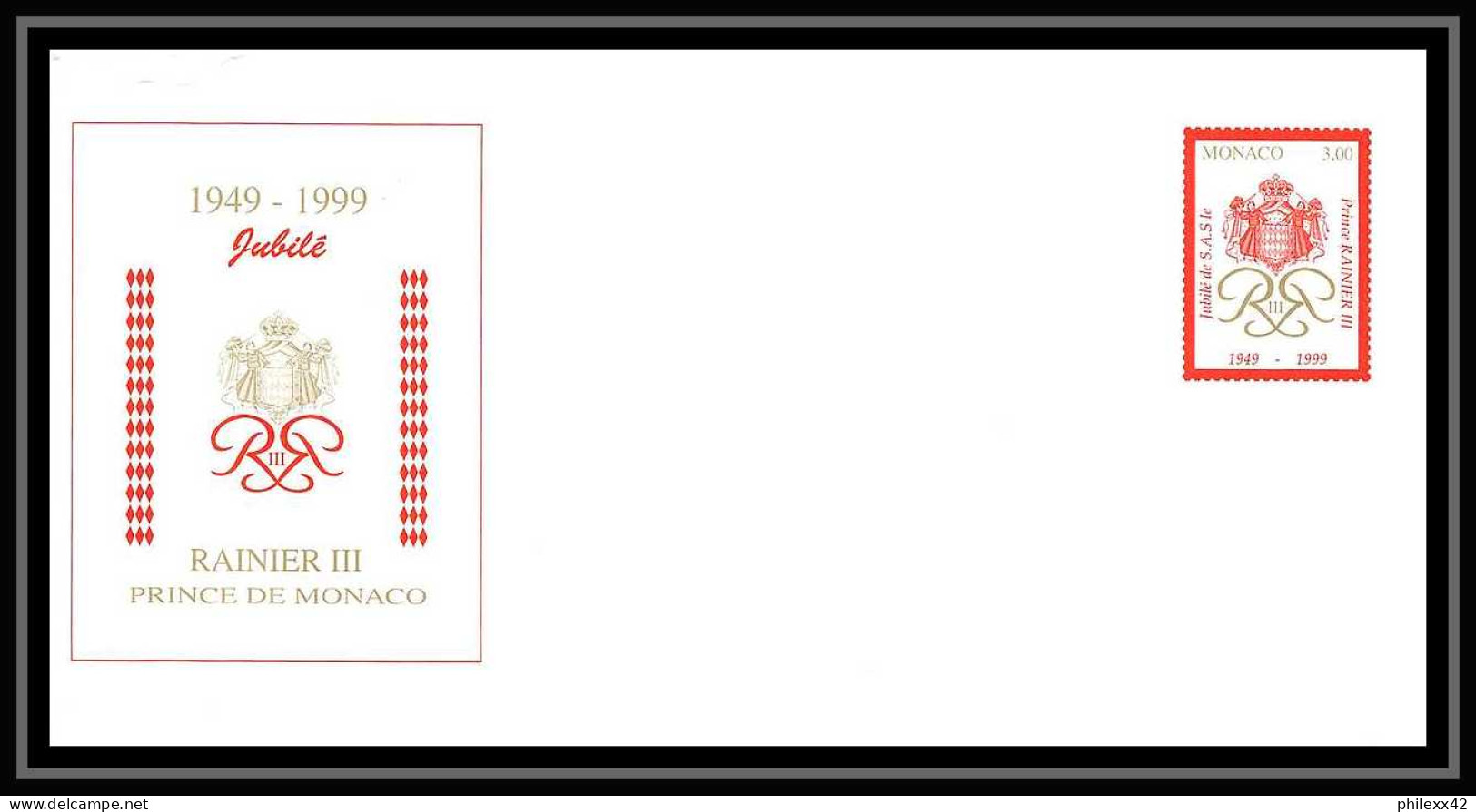 4468 Raignier 3 1999 Neuf Enveloppe Monaco Entier Postal Stationery - Postal Stationery